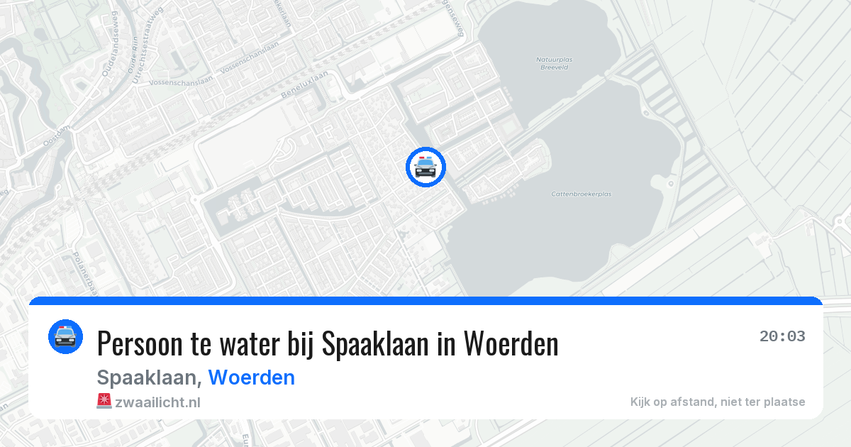 Persoon te water bij Spaaklaan in Woerden — 31 mrt 2026