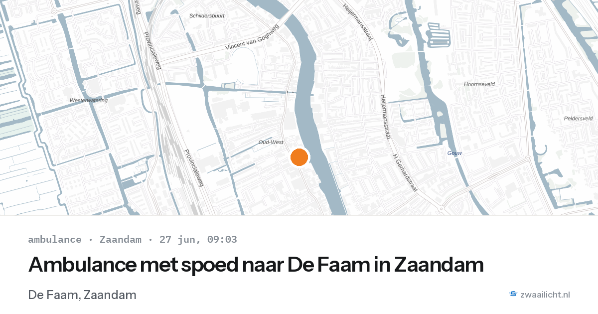 Ambulance met spoed naar De Faam in Zaandam — 27 jun 2026