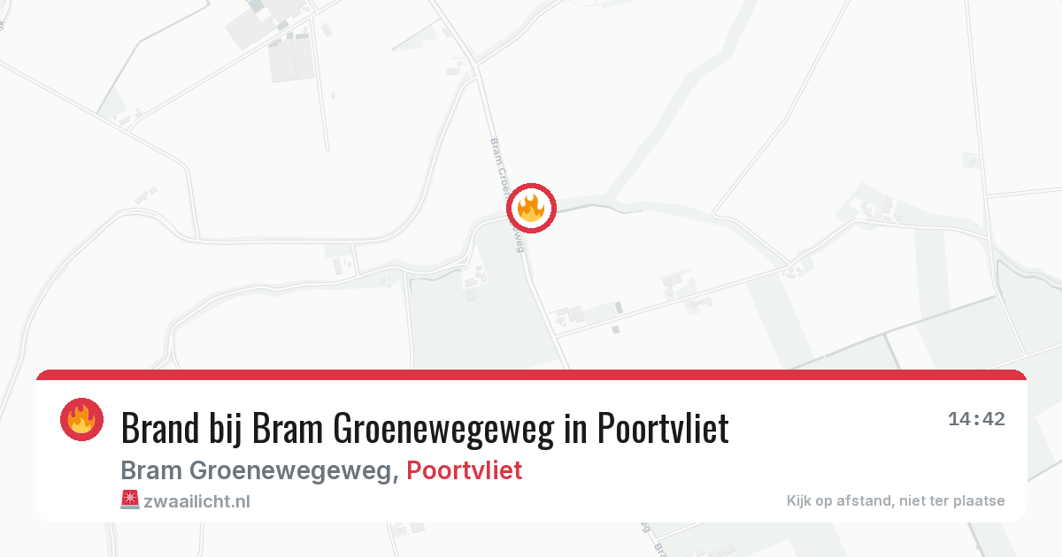 Brand bij Bram Groenewegeweg in Poortvliet — 9 jun 2026