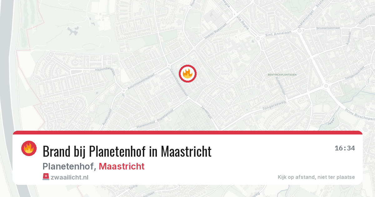 Brand bij Planetenhof in Maastricht — 19 mrt 2026