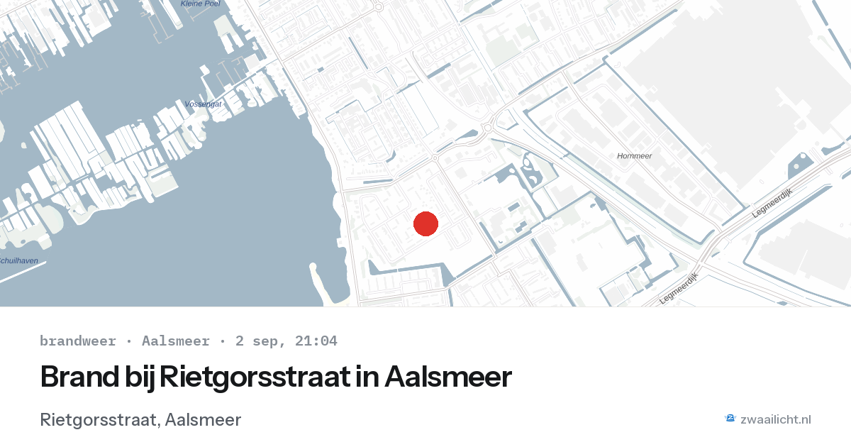Brand bij Rietgorsstraat in Aalsmeer — 2 sep 2026