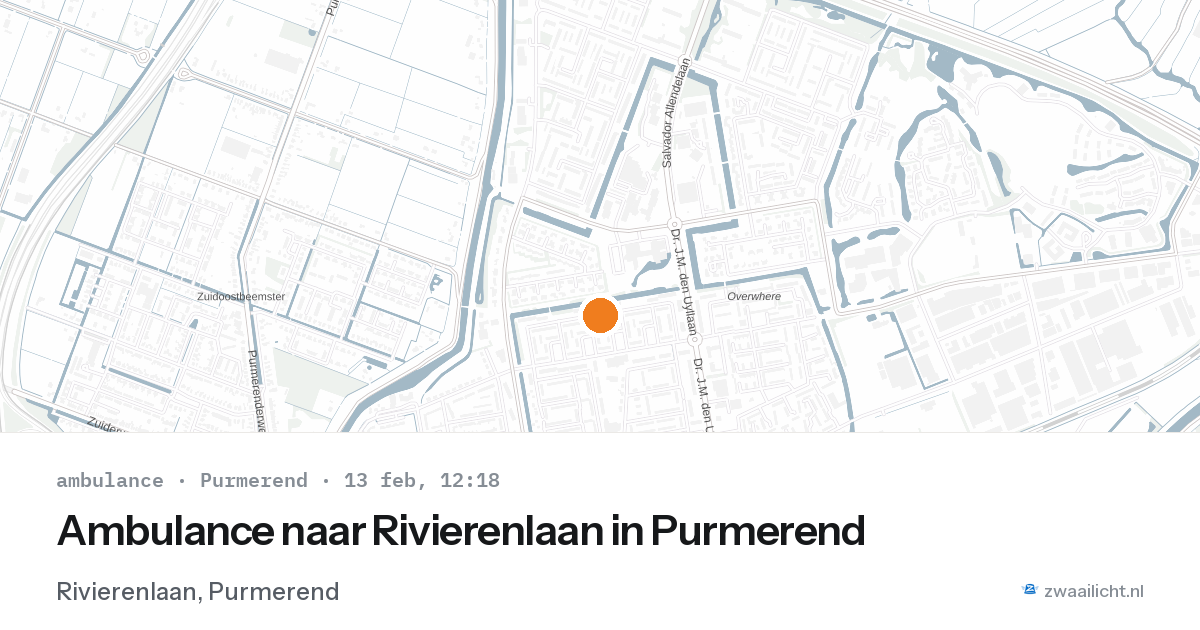 Ambulance naar Rivierenlaan in Purmerend — 13 feb 2026