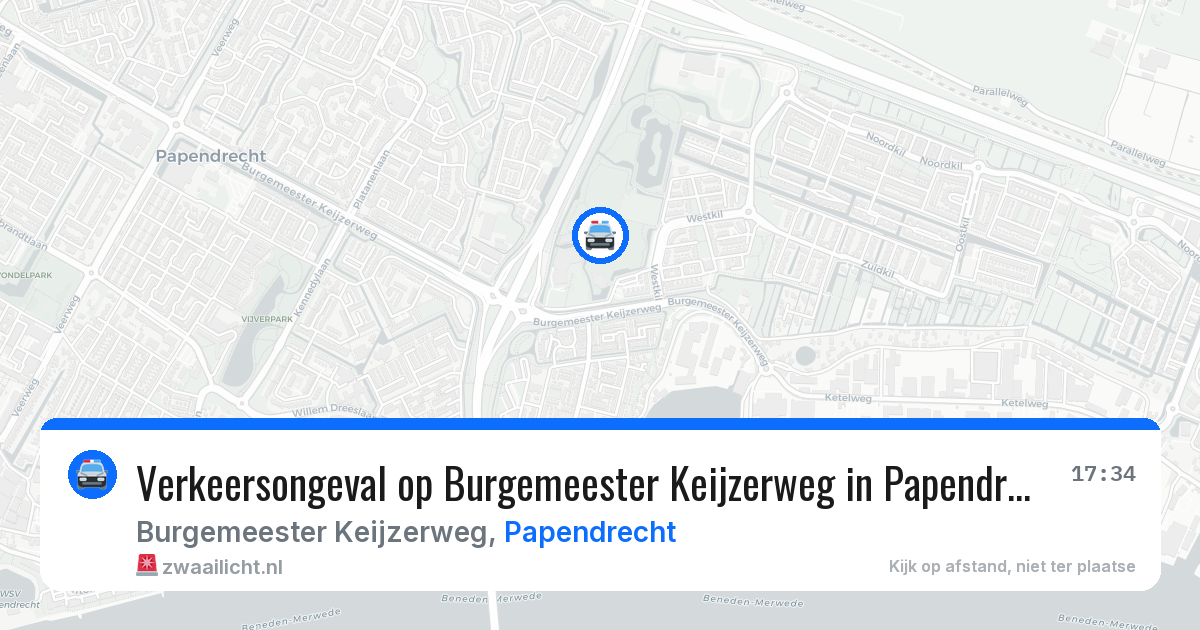 Verkeersongeval op Burgemeester Keijzerweg in Papendrecht — 26 mrt 2026