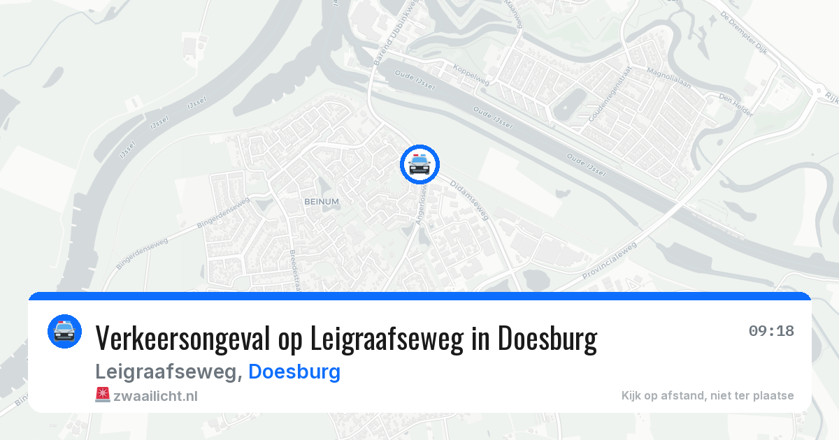 Verkeersongeval op Leigraafseweg in Doesburg — 13 jul 2026