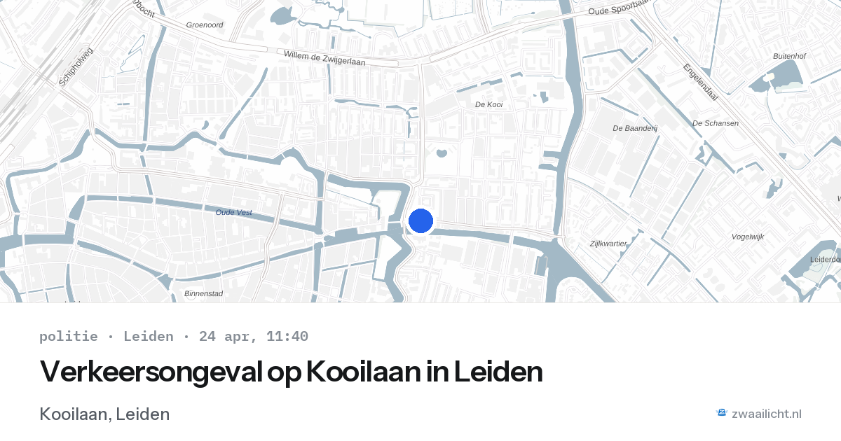 Verkeersongeval op Kooilaan in Leiden — 24 apr 2026