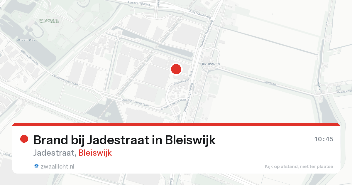 Brand bij Jadestraat in Bleiswijk — 16 aug 2026