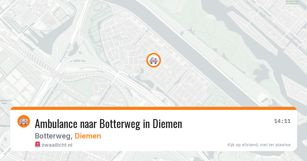 Ambulance naar Botterweg in Diemen — 4 aug 2026