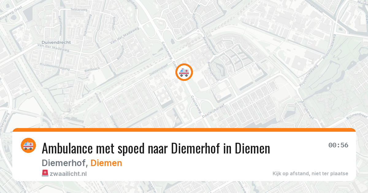 Ambulance met spoed naar Diemerhof in Diemen — 10 apr 2026