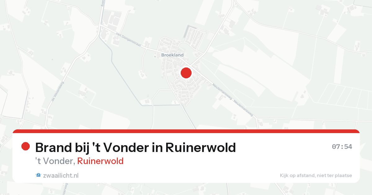 Brand bij 't Vonder in Ruinerwold — 17 aug 2026