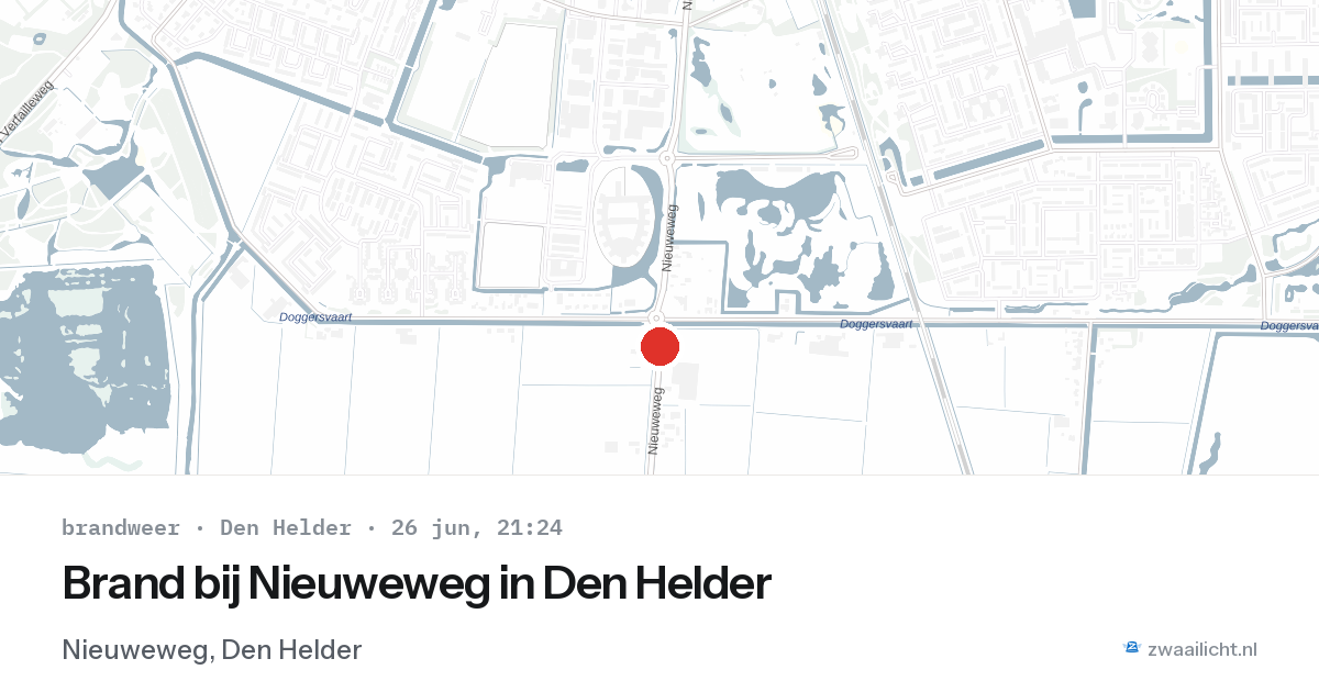 Brand bij Nieuweweg in Den Helder — 26 jun 2026