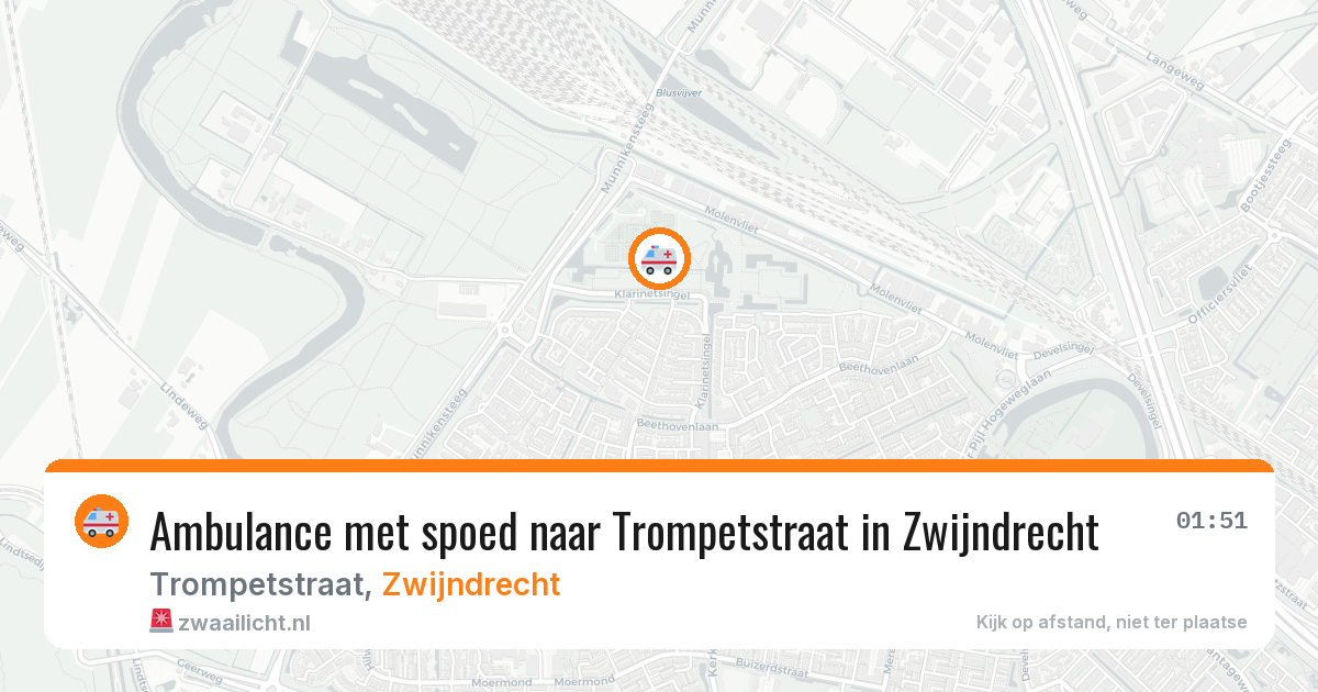 Ambulance met spoed naar Trompetstraat in Zwijndrecht — 7 aug 2026