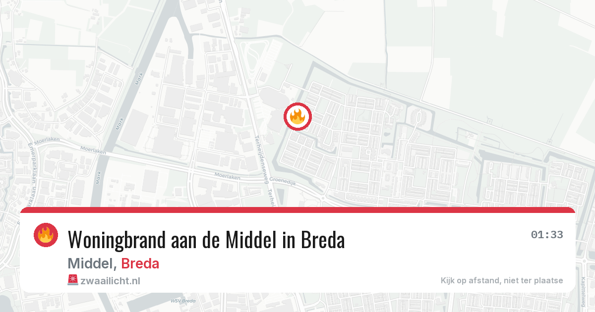 Woningbrand aan de Middel in Breda — 11 jun 2026