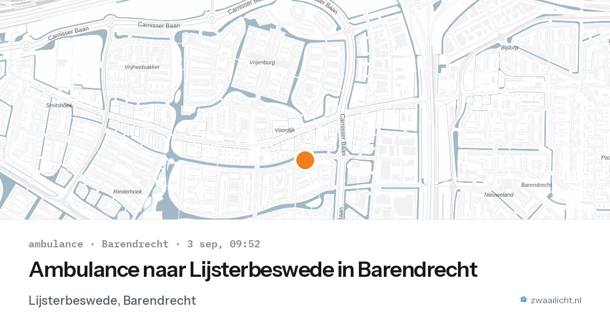 Ambulance naar Lijsterbeswede in Barendrecht — 3 sep 2026