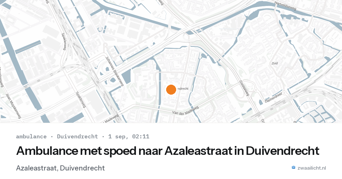 Ambulance met spoed naar Azaleastraat in Duivendrecht — 1 sep 2026