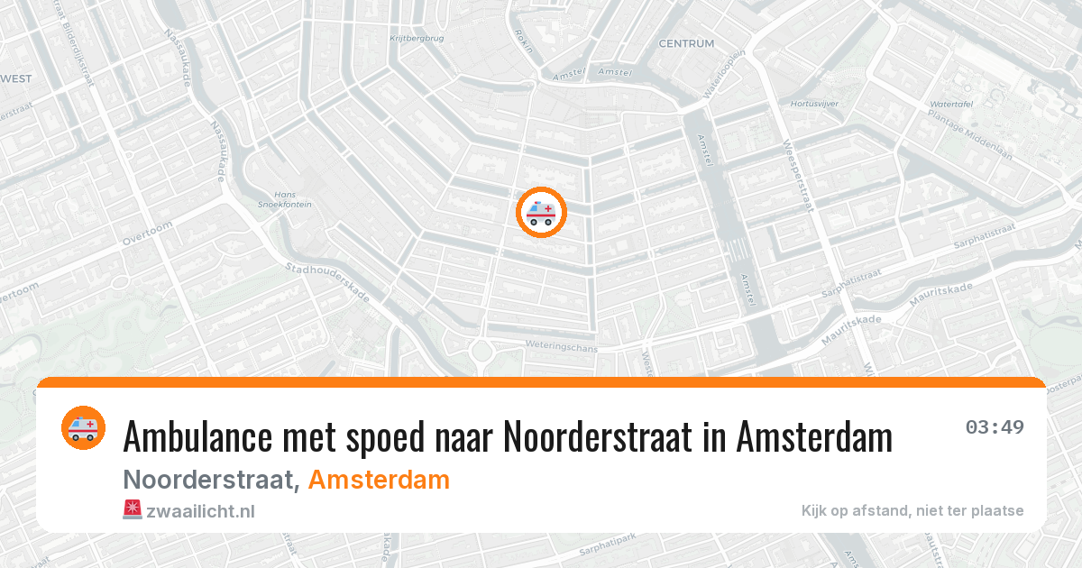 Ambulance met spoed naar Noorderstraat in Amsterdam — 17 mei 2026