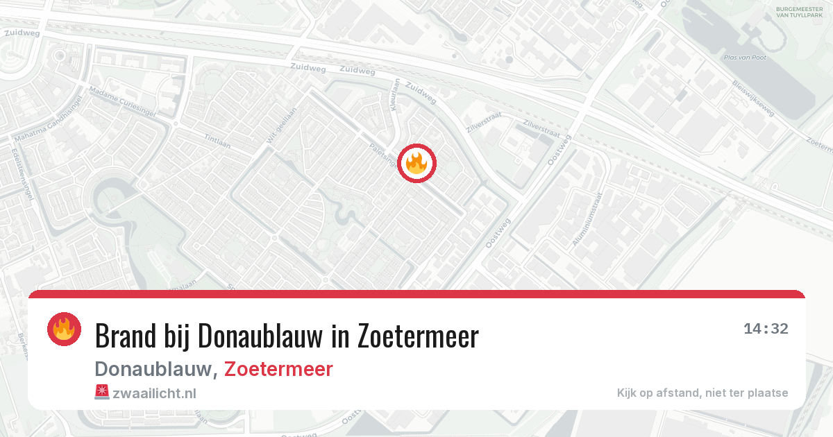 Brand bij Donaublauw in Zoetermeer — 14 jul 2026