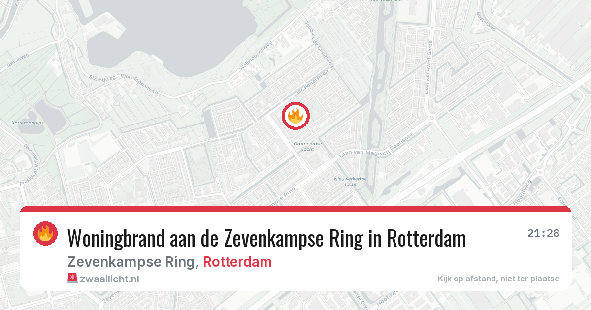 Woningbrand aan de Zevenkampse Ring in Rotterdam — 13 jun 2026