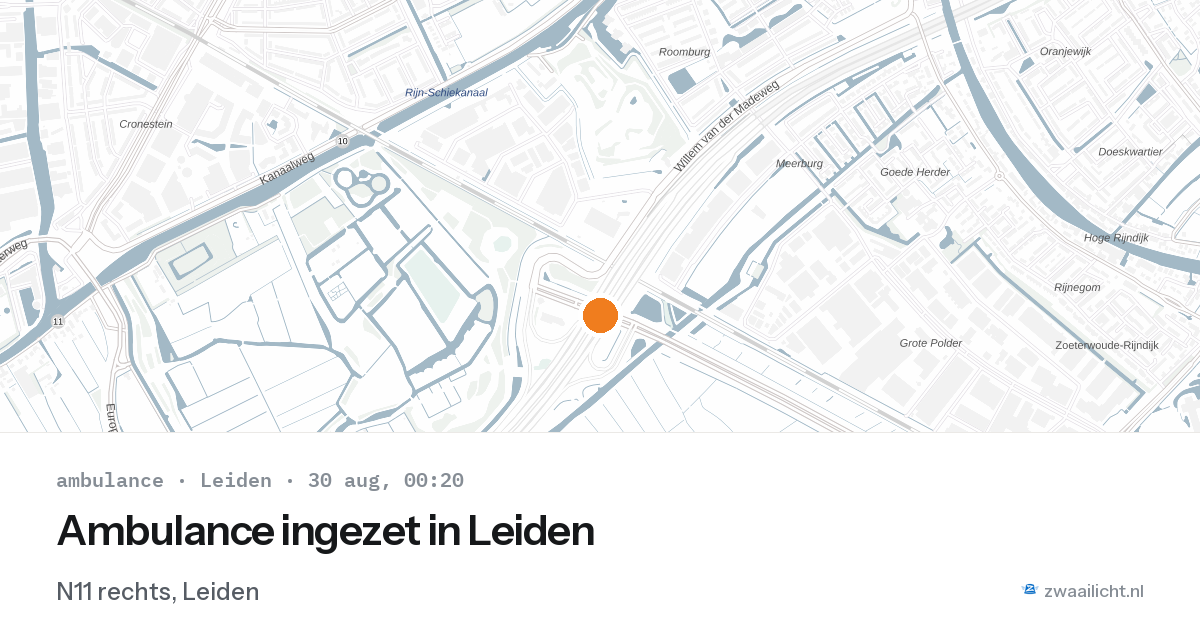 Ambulance ingezet in Leiden — 29 aug 2026