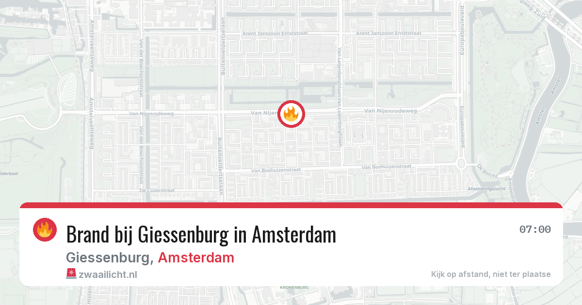 Brand bij Giessenburg in Amsterdam — 19 jun 2026