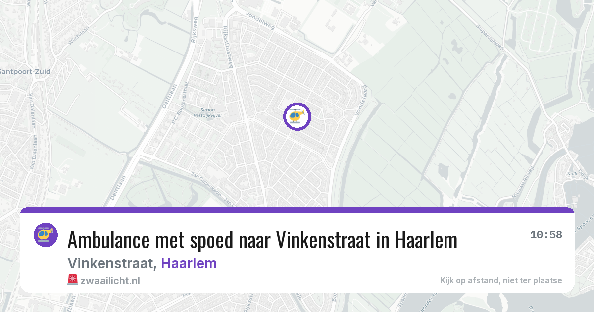 Ambulance met spoed naar Vinkenstraat in Haarlem — 14 jul 2026