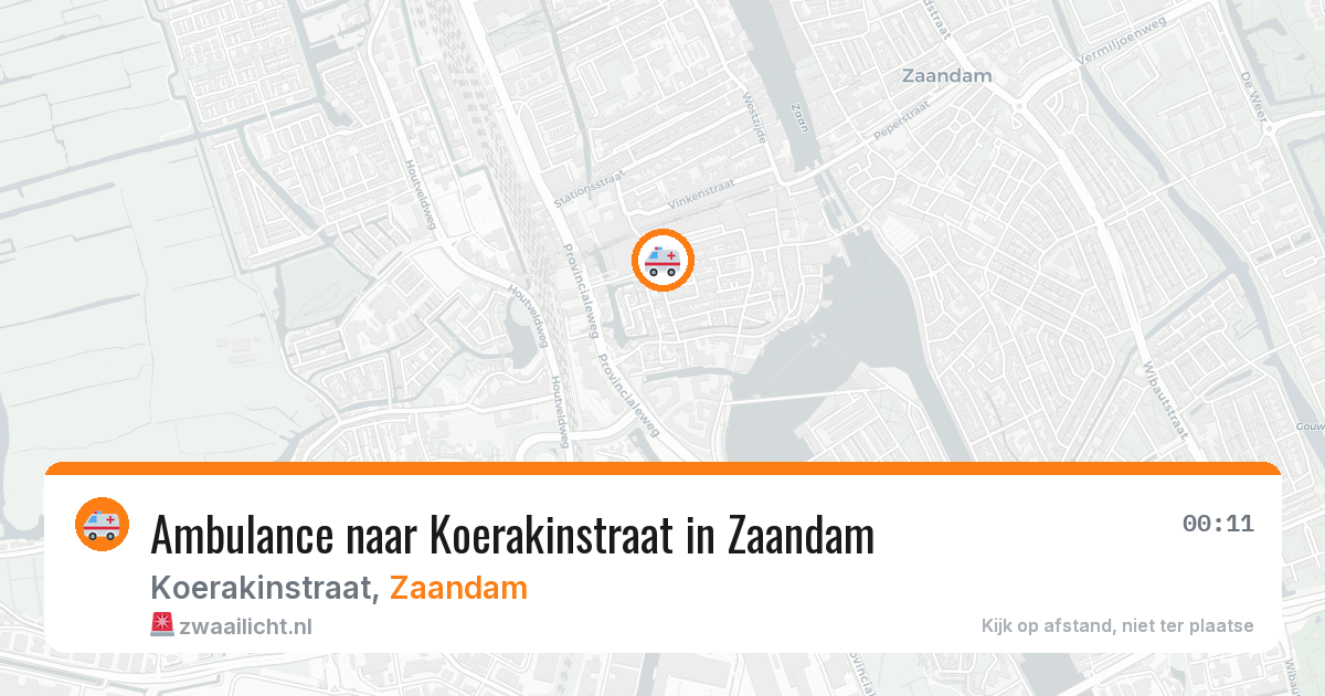Ambulance naar Koerakinstraat in Zaandam — 22 mrt 2026