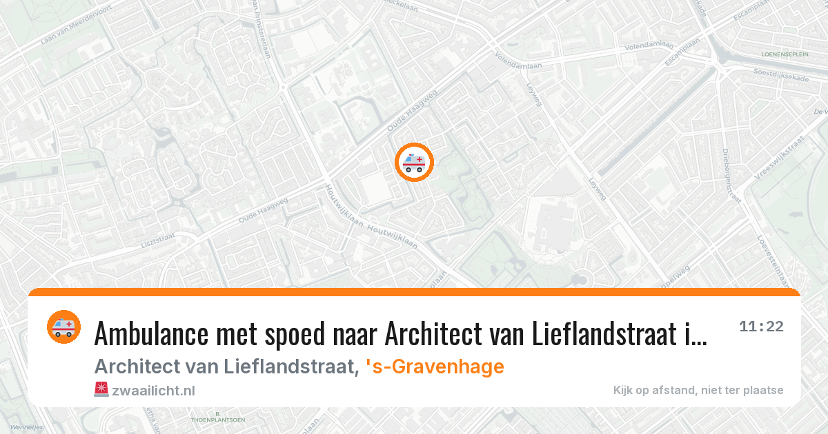 Ambulance met spoed naar Architect van Lieflandstraat in 's-Gravenhage — 23 jun 2026