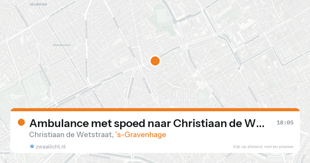 Ambulance met spoed naar Christiaan de Wetstraat in 's-Gravenhage — 20 aug 2026