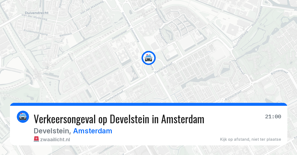 Verkeersongeval op Develstein in Amsterdam — 24 jun 2026