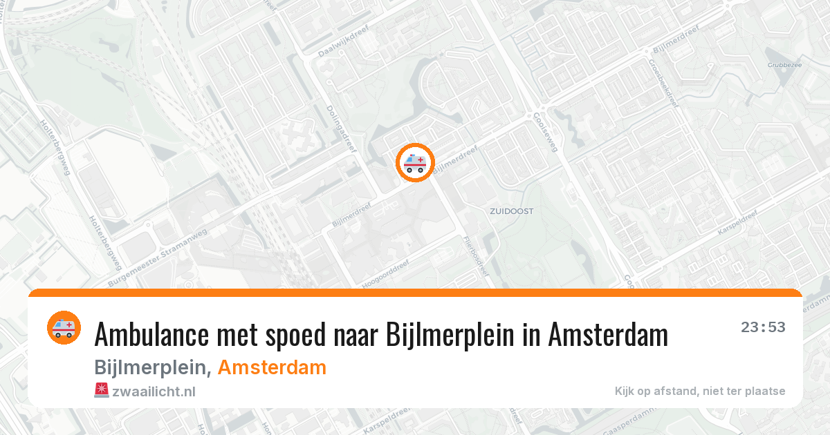 Ambulance met spoed naar Bijlmerplein in Amsterdam — 16 mrt 2026