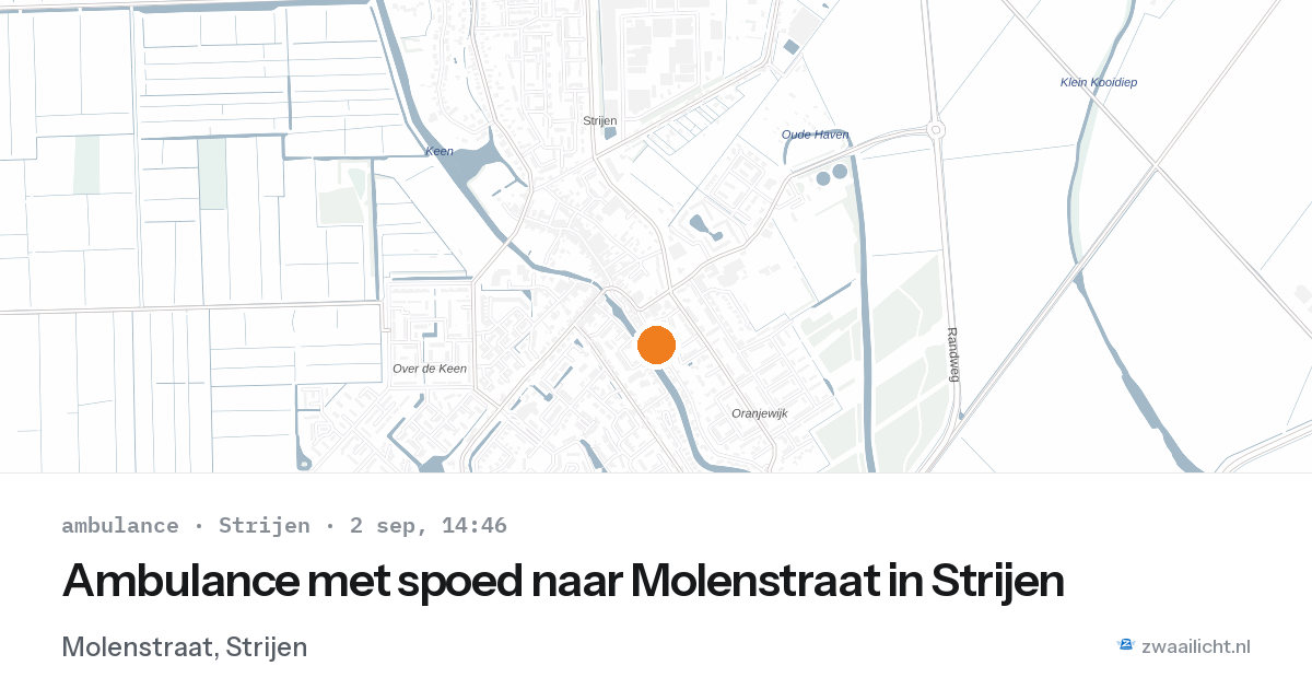 Ambulance met spoed naar Molenstraat in Strijen — 2 sep 2026
