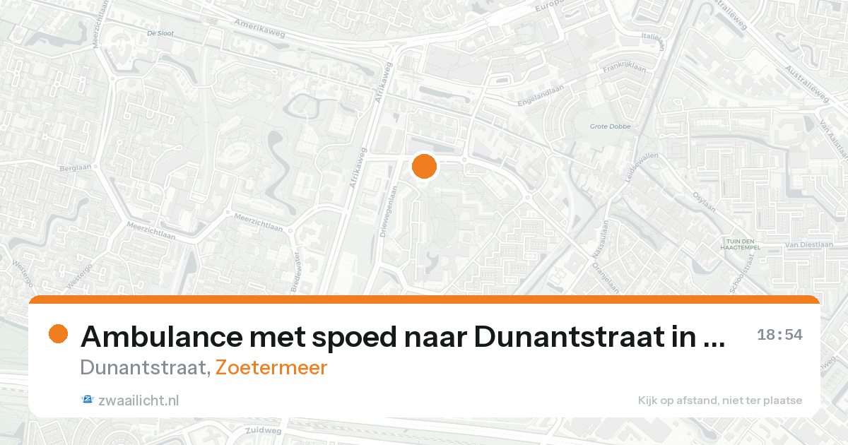 Ambulance met spoed naar Dunantstraat in Zoetermeer — 21 aug 2026