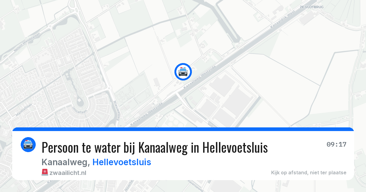 Persoon te water bij Kanaalweg in Hellevoetsluis — 10 jul 2026