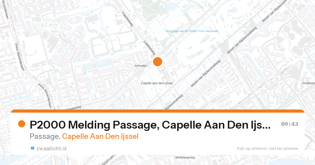 P2000 Melding Passage, Capelle Aan Den Ijssel — 28 aug 2026