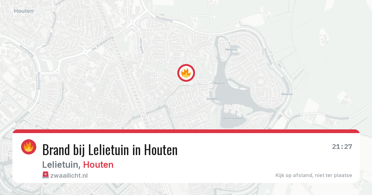 Brand bij Lelietuin in Houten — 14 jun 2026
