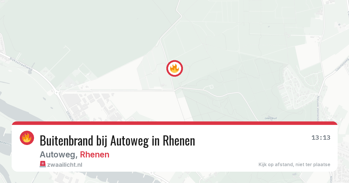 Buitenbrand bij Autoweg in Rhenen — 14 aug 2026