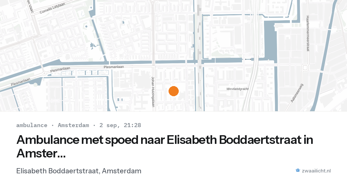 Ambulance met spoed naar Elisabeth Boddaertstraat in Amsterdam — 2 sep 2026