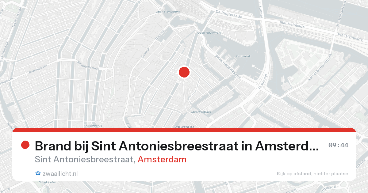 Brand bij Sint Antoniesbreestraat in Amsterdam — 20 aug 2026