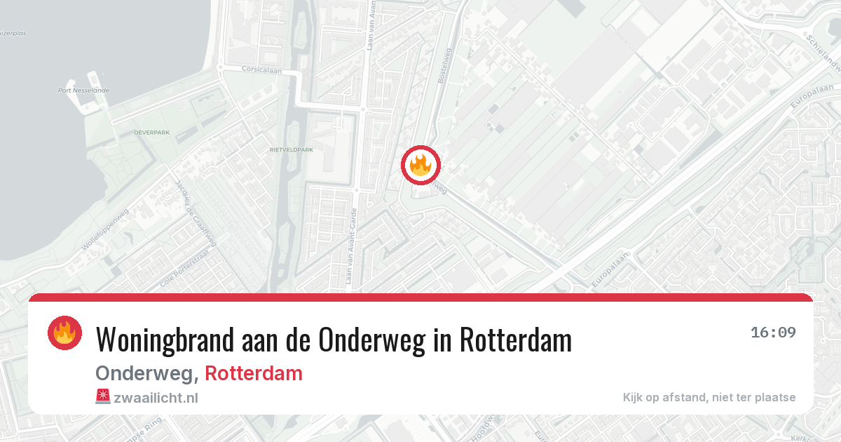Woningbrand aan de Onderweg in Rotterdam — 24 jun 2026