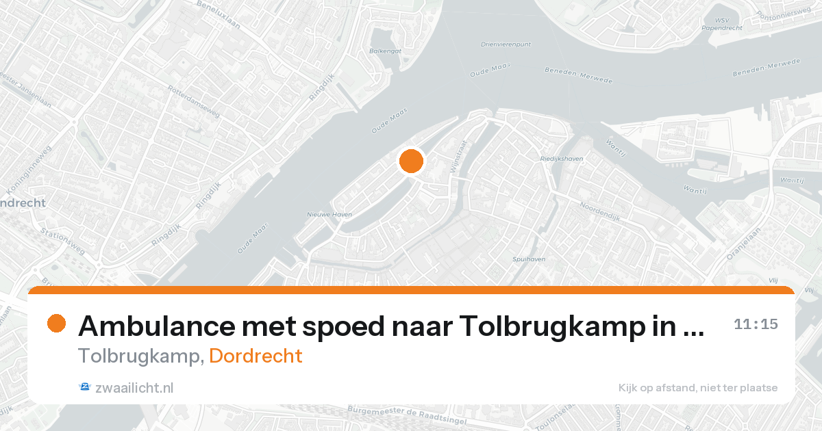 Ambulance met spoed naar Tolbrugkamp in Dordrecht — 24 aug 2026