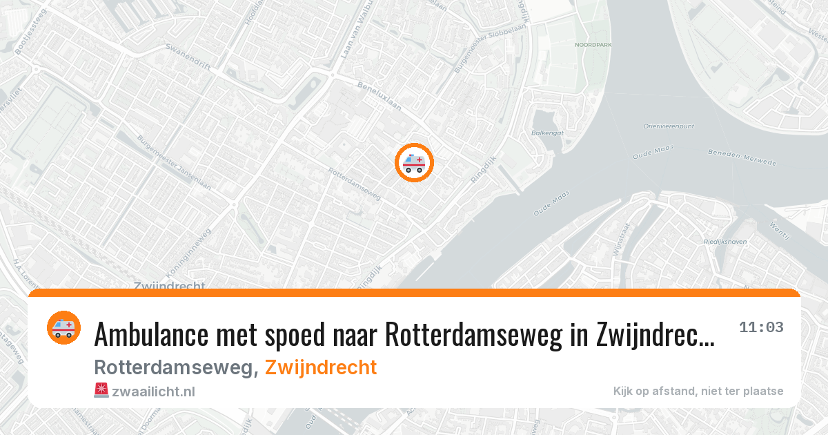 Ambulance met spoed naar Rotterdamseweg in Zwijndrecht — 20 jan 2026