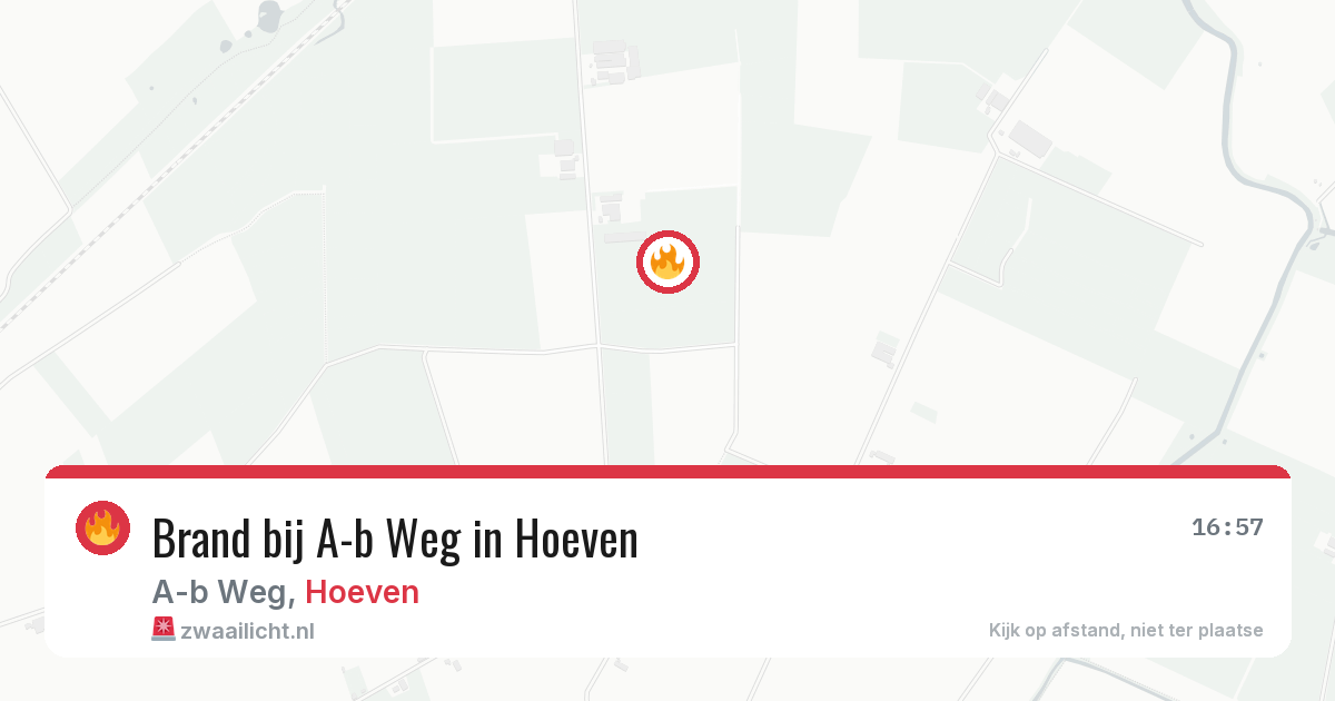 Brand bij A-b Weg in Hoeven — 4 apr 2026