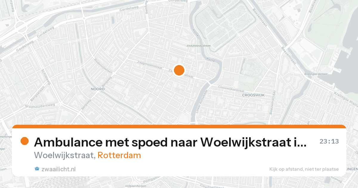 Ambulance met spoed naar Woelwijkstraat in Rotterdam — 21 aug 2026