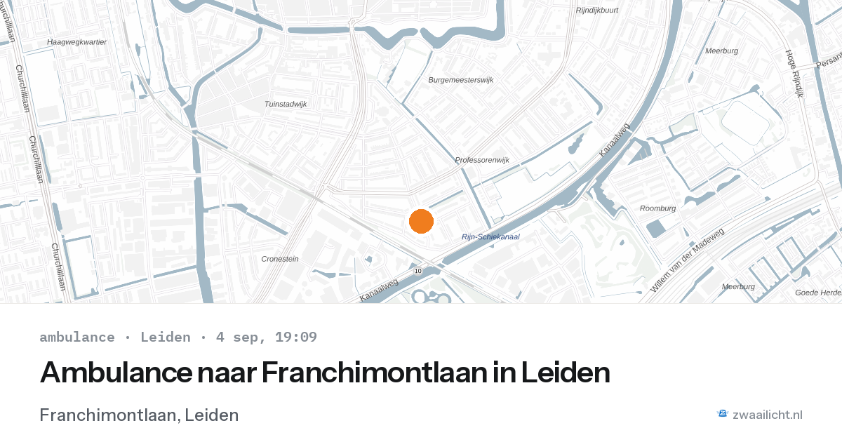 Ambulance naar Franchimontlaan in Leiden — 4 sep 2026