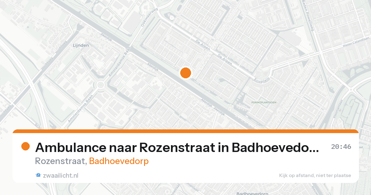 Ambulance naar Rozenstraat in Badhoevedorp — 17 aug 2026
