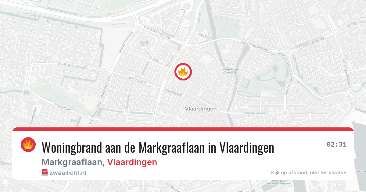 Woningbrand aan de Markgraaflaan in Vlaardingen — 14 jun 2026
