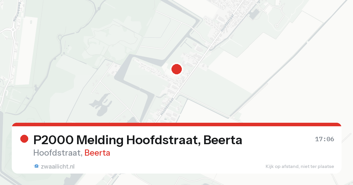 P2000 Melding Hoofdstraat, Beerta — 20 aug 2026