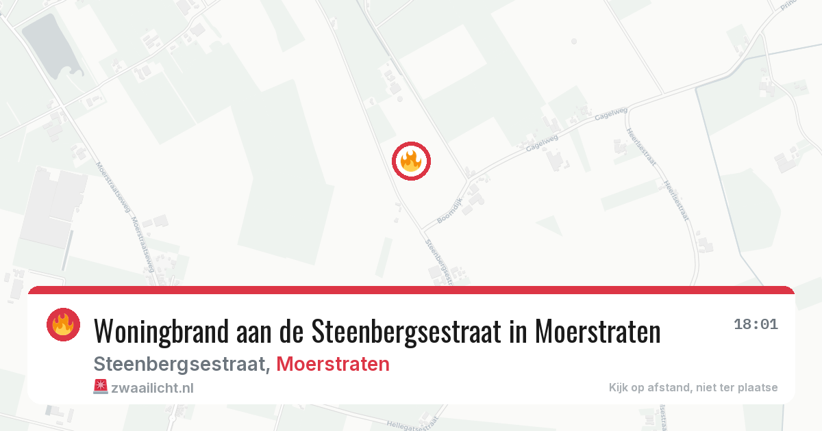 Woningbrand aan de Steenbergsestraat in Moerstraten — 17 feb 2026