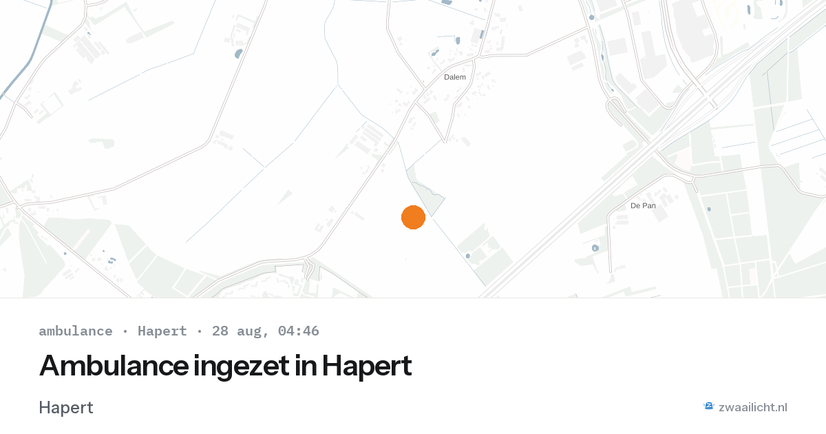 Ambulance ingezet in Hapert — 28 aug 2026