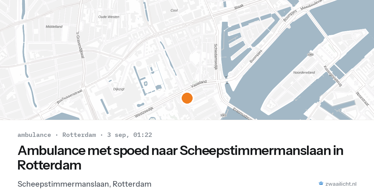 Ambulance met spoed naar Scheepstimmermanslaan in Rotterdam — 2 sep 2026