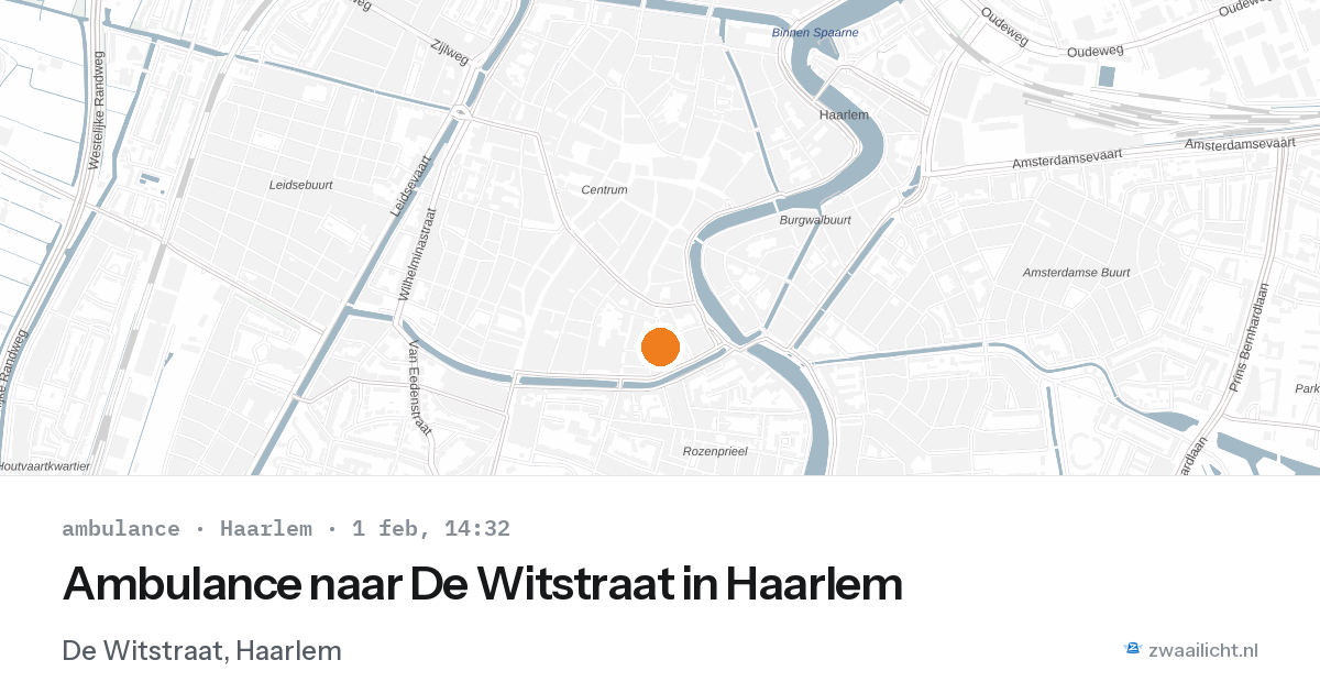 Ambulance naar De Witstraat in Haarlem — 1 feb 2026